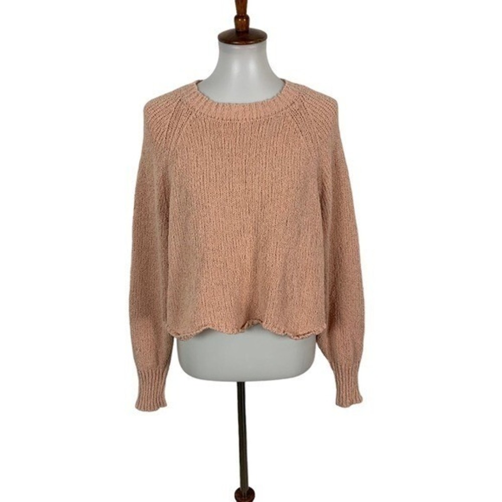 Zara Sweater Small Cropped Pink Knit‎ Soft Minimalist Cute